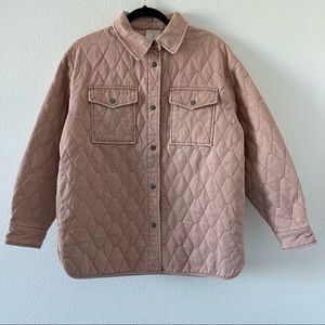 Joie Collared Quilted Front Pockets Jacket, M